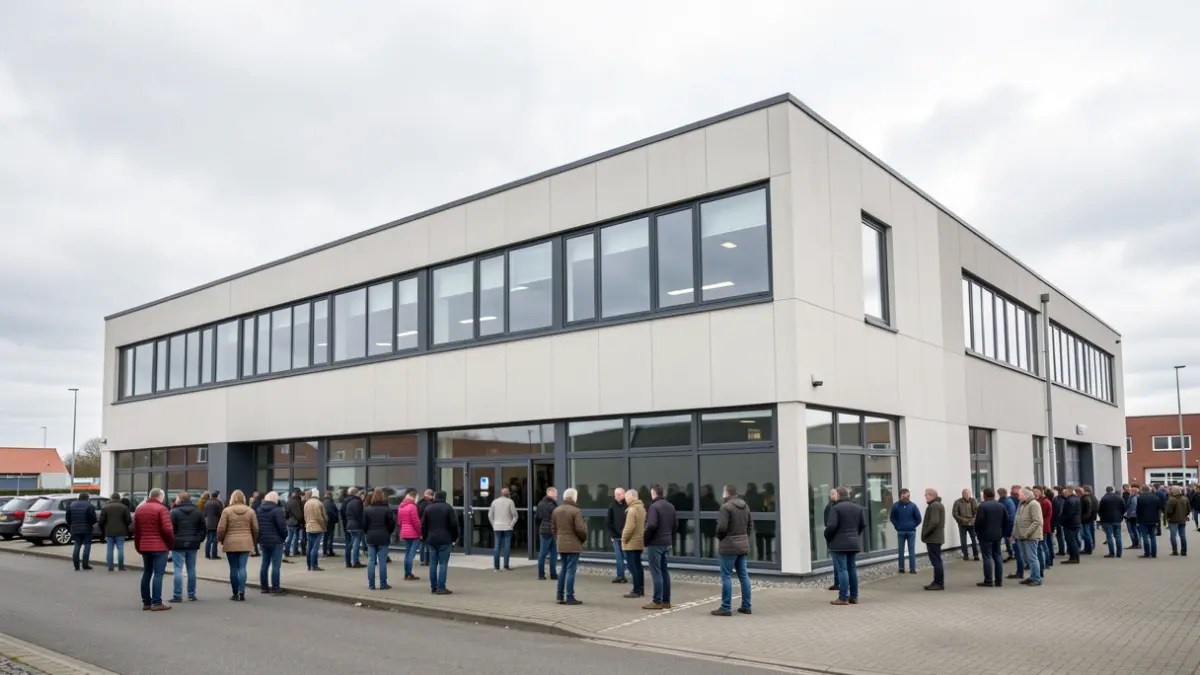 Bâtiment moderne et économe en énergie, typique de l'architecture industrielle wallonne.