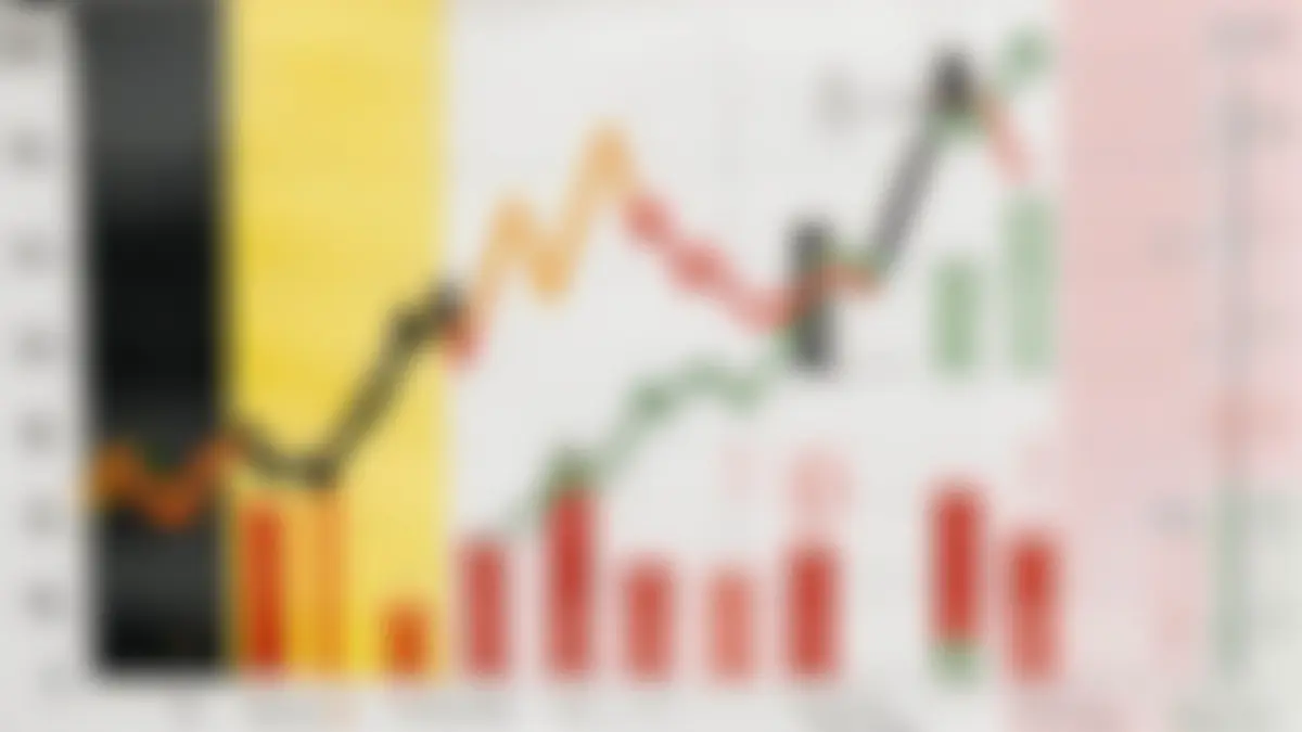 Image générique de données économiques belges, avec des graphiques et des tableaux flous intégrant subtilement les couleurs du drapeau belge. Pas de noms propres, pas de faits spécifiques.