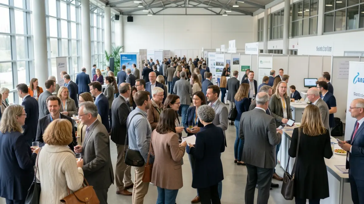 Generic image of a job fair in Nivelles, Walloon Brabant, showing job seekers and recruiters.